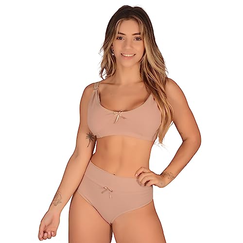 Kit Conjunto (Sutiã de Amamentação +Calcinha Pós Parto Alta) Feminino Confortável Gestante Sutian se