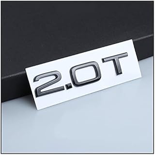 Trunk 1.8T 2.0T 3.0T TFSI V6T V8T Logo Letters Sticker Compatible with Audi Q5 Q6 Q7 R8 RS1 RS3 RS4 RS5 RS6 RS7 SQ5 TT TTS S3 Accessories (Color Name : 2.0T - Black)