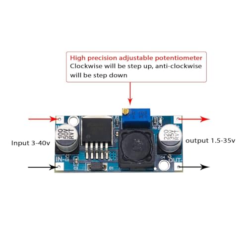 Image of LM2596 DC-DC Buck Converter Step Down Module - Adjustable 3A Voltage Regulator, 4.5-40V Input, Pack of 2