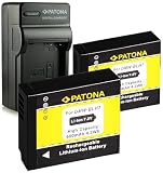 PATONA 4en1 Cargador + 2x Bateria DMW-BLH7 compatible con Panasonic Lumix DMC-GM1 DMC-GM5 DMC-GF7 DC-GX800 DMW-LX15