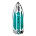 Sunbeam Steam Master 1400 Watt Large-size Anti-Drip Non-Stick Stainless Steel Soleplate Iron with Variable Steam control and 8' Retractable Cord, Chrome/Teal, GCSBSP-201-000