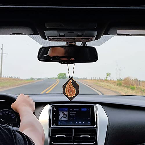 Image of VPLLEX Car Air Freshener Auto Perfume Car Decor Accessory Wood Scent Essential Oil Aroma pendant for Car Mirror Hanging Car Interior Diffusers Exclusive gifts (1 pcs, FLORAL BLSSOAM-FRAGRANCE)