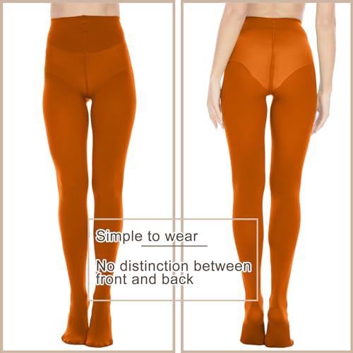 Image of Citystl Opaque Black Tights for Women, 80D Tummy Compression Plus Size Tights, Control Top Microfiber Pantyhose for women