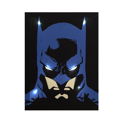 Batman LED Wall Art,11.5'x15.75' Children's Hanging Décor, Light-Up Artwork for Kids' Rooms