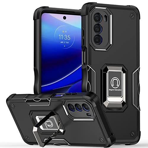 Coque Moto G Stylus 2022 5G noire antichoc avec bague rotative