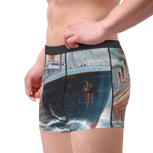 Titanic Ship Ocean Nautical Scenery Watercolor Art Vintage Men'S Boxer Briefs Cool Underwear For Men Soft Comfortable2