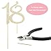18 Cake Topper - Premium Gold Metal - 18th Birthday Party Sparkly Rhinestone Decoration Makes a Great Centerpiece - Now Protected in a Box