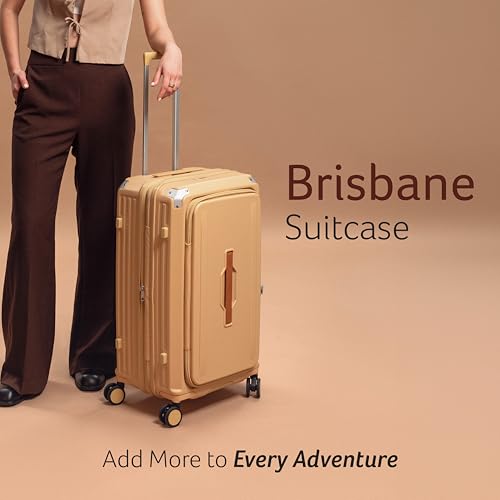 Image of Acer Brisbane Suitcase, 24 inch Check-in, with 360 Degree Spin 8 Wheels, Double TSA Lock, Dual Opening (Top and Mid), Expandable, Recycled Polyseter Material, Gold Coast