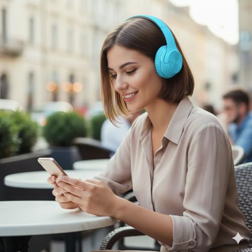 Image of Wireless Bluetooth Headphones with Deep Bass Sound, Foldable Design, Comfortable Cushioned Earpads, Built-in Mic for Music & Calls, Average Battery(1-3 Hours) Backup, Stylish Everyday Use