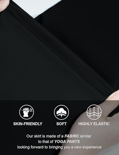 THE GYM PEOPLE Women's High Waist Tummy Control Pencil Skirts Stretchy Bodycon Midi Skirt Below Knee with Back Slit4