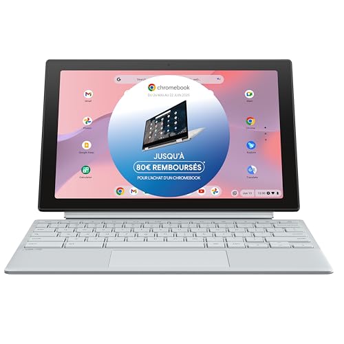 Asus CM3001DM2A-R70173 10.5 Pouces WUXGA PC Portable (MediaTek Kompanio 520 2.0 GHz, 8GB RAM, 128G eMMC, Chrome os) - Clavier AZERTY