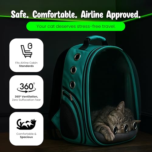 Buraq Expandable Astronaut Bubble Window Pet Carrier Backpack, Breathable Space, Stylish Secure & Ventilated Travel Bag for Cats