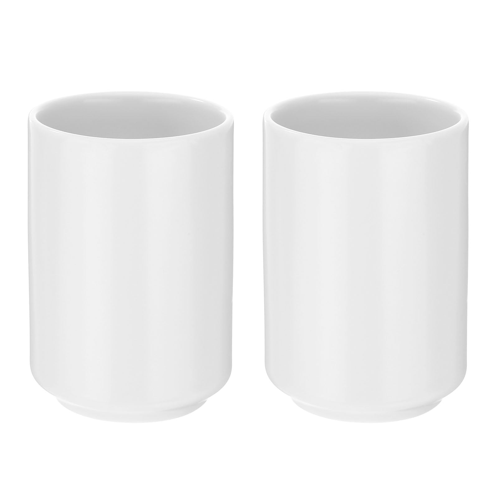 sourcing map 2 tazas de té de cerámica japonesa de 240 ml, color sólido simple, sin asa, tazas de té de cerámica esmaltadas mate, taza cilíndrica para té matcha, vino, té blanco, bebidas de café,