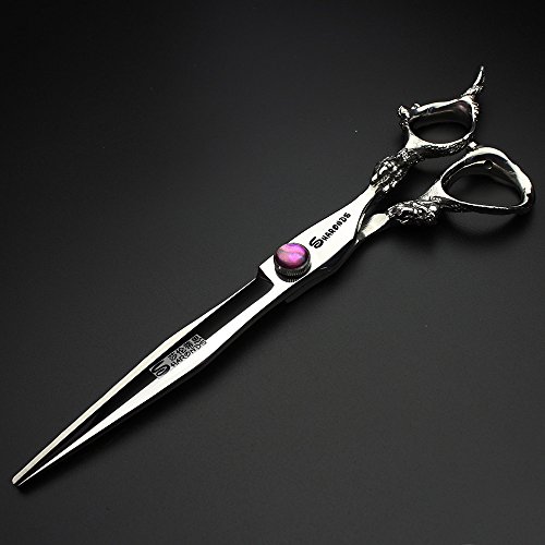 Ciseaux de coupe double d'exception dragon violet 7 pouces en acier poli - 4