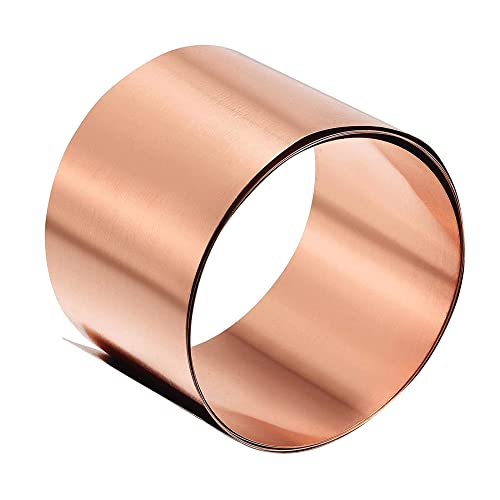 GEREP Feuille de Cuivre Pure Feuille de Blindage en Métal T2 CU Plaque de Rouleau Conducteur DIY, Résistance à la Corrosion / 1 PCS / 0.05x50x1000mm Cover