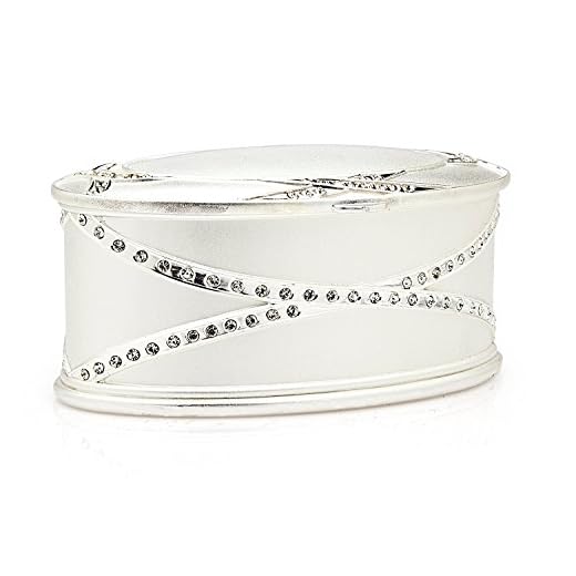 Godinger OVAL JEWELRY BOX SATIN/STONES