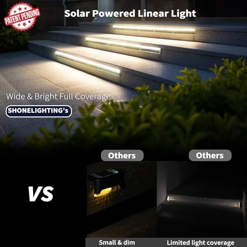 SHONELIGHTING Solar Step Lights Outside, 33 Focused LEDs, Stair Light, 8PK - image 3