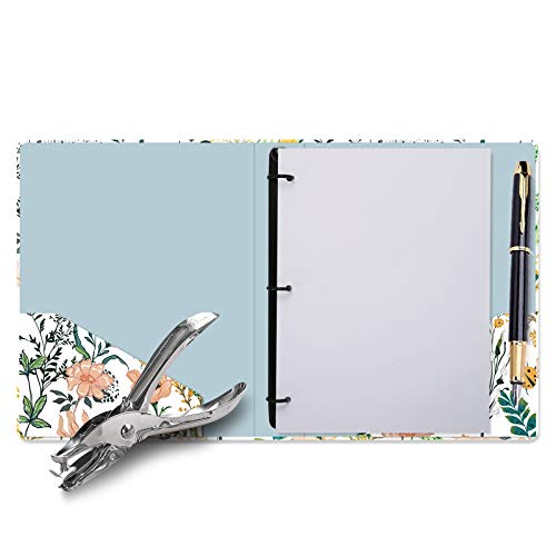 Image of 3 Ring Binder 1 Inch Ring, Fashion Design Binder for School, Home, Students, Women, Cute Custom Pattern with Hold Letter Size Interior Pockets,Flowers