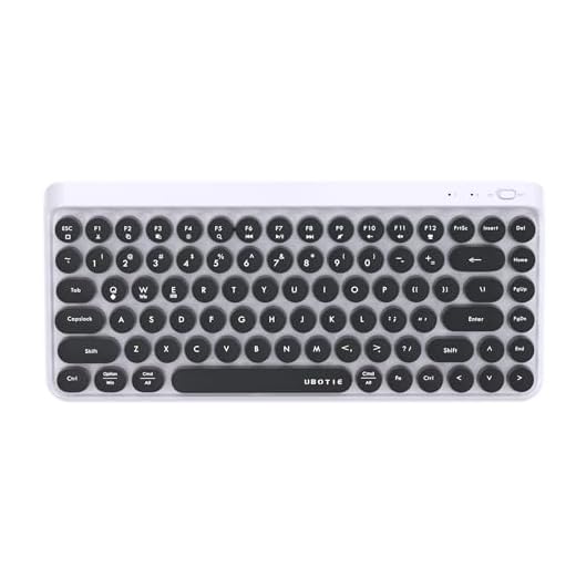 MoMoone Portable Bluetooth Colorful Computer Keyboards, Wireless Mini Compact Retro Typewriter Flexible 84Keys Design Keyboard (Black-White)