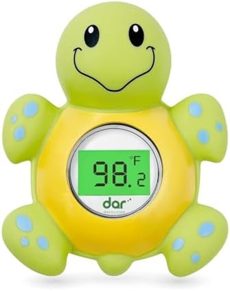 dar darouxiao Baby Bath Thermometer,Water Temperature Thermometer with Fahrenheit and Celsius Display,Safety Floating Toy,Bath Tube Thermometer for Infant,Toddler,New Baby Essentials (Tortoise)