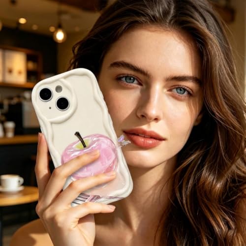 Image of VONZEE Cute Pink Transparent Back Cover for iPhone 15| Clear Shockproof TPU Protective Case | Slim Anti-Yellowing Crystal Clear Phone Cover for Girls and Women