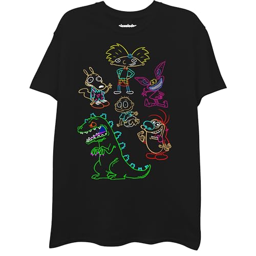 T-Shirt Nickelodeon Homme Nick 90's Rewind Gris à Motifs Chuckie et Reptar