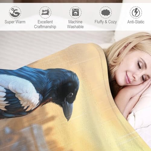 Plaid couverture flannel oiseau très doux et confortable 100x130 - 6