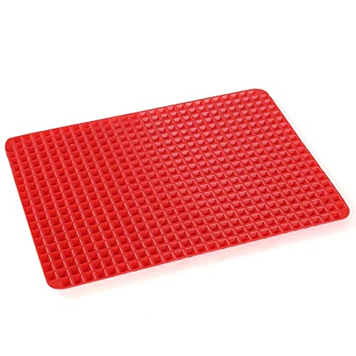 Premium Healthy Chef Baking Mat - Raised Pyramid Non-Stick Baking Sheet - Red