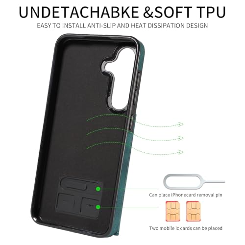 Housse en cuir pour Samsung Galaxy S25 avec double fermoir magnétique et finition antichoc
