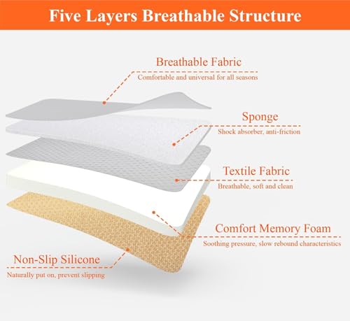 kingphenix Auto Sitzkissen mit 3,0 cm Komfort Memory Foam Sitzkissen für Auto und Bürostuhl - Schwarz