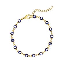 B3-gold dark blue evil eye bracelet