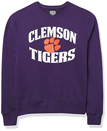 OTS NCAA Clemson Tigers Men s Fleece Crew, Distressed Marbleton, XX-Large