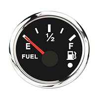 Geloo Tankanzeige, 52 mm Kraftstoffstandsanzeige wasserdicht digitale Tankgeber 0–190 Ohm mit Alarmlicht für Auto Boot Yacht LKW