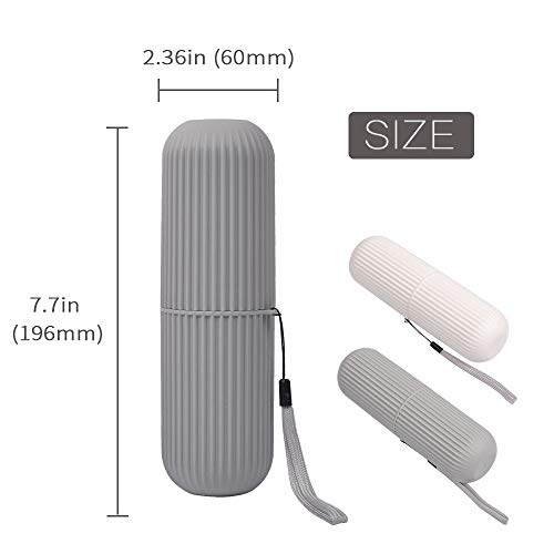 Ucec Travel Toothbrush Case, 7.7 Inch Travel Toothbrush Holder , Portable Toothbrush Travel Case For Traveling Camping Business Trip School Bathroom, 2 Pack #TOP1