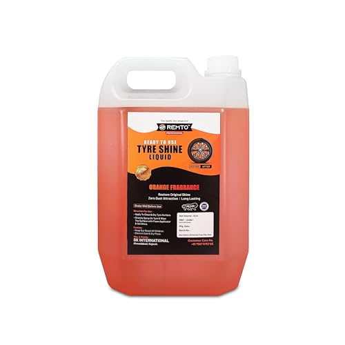 Image of Bike & Car Tyre Polish 5 Liter Extreme Black Shine - Long Lasting Gloss & Dirt Repellent Formulation | Prevents Fading and Cracks | Non-Greasy With Pleasant Orange Fragrance