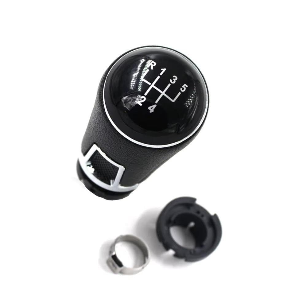YDXHERTA Black ABS+Leather Car 5 6 Speed Gear Shift Konb Gaiter Shifter Knob for Passat B6 B7 CC 2005-2013 Auto Parts(5 Speed)