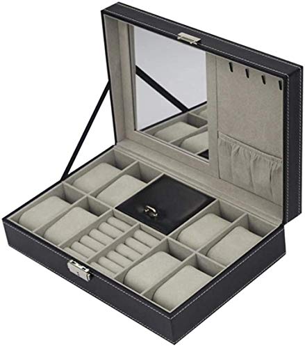 Preisvergleich Produktbild HETM Uhrenbox-8 Kunstleder Uhrenbox Herrenschmuck Aufbewahrungsbox Aufbewahrungsbox Für Ringarmband Display Standbox 30 * 20 * 8cm Sort Out Organizer