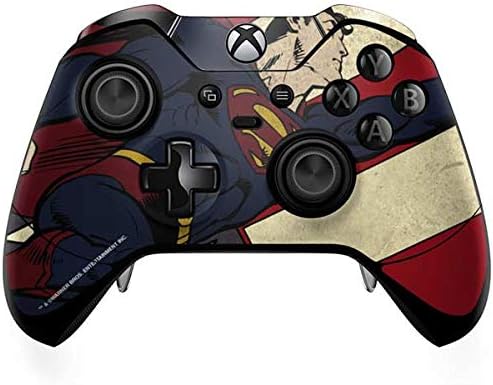 Skinit Decal Gaming Skin Compatible with Xbox One Elite Controller - Officially Licensed Warner Bros Superman American Flag Design
