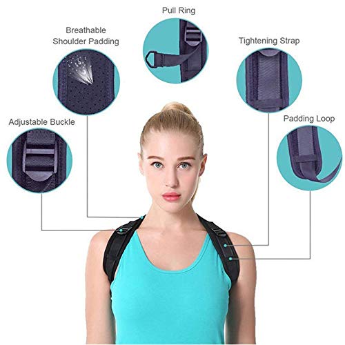 Miniatura 6 de Para hombres y mujeresenderezador de espalda ajustable y proporciona alivio del dolor del cuelloespalda y hombro superior de la espalda para soporte