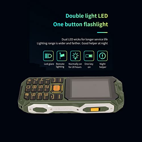 Zyyini Mobile Phone For Seniors, Large Button Large Font 2G Unlocked Cell Phone, Loud Volume, With One Button Flashlight And Sos Alarm, 16800Mah Battery, Outdoor Anti Drop Long Standby(Green) #TOP3