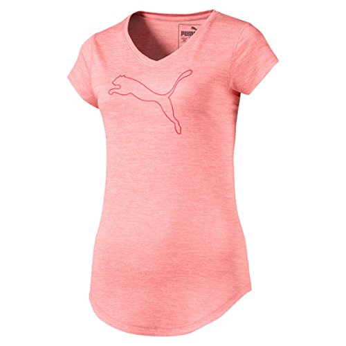 Puma Heather Cat Womens Short Sleeve Training Top - Pink-XS