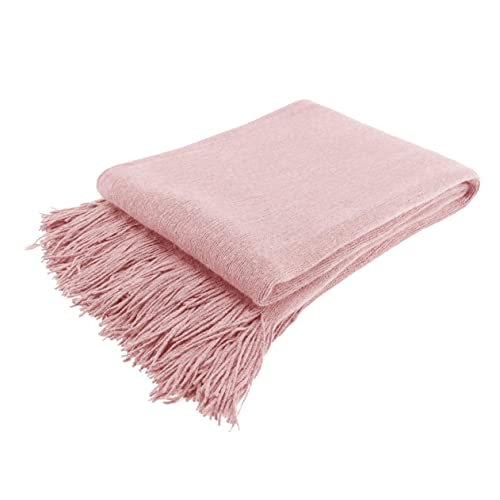 Couverture tricotée style nordique rose pour un nid douillet