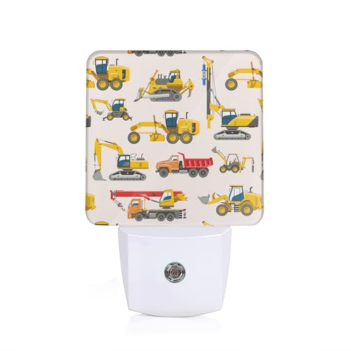 Image of Tractor Night Light, Construction Machines Night Lights Plug Into Wall with Dusk To Dawn Sensor Wall Lamp, Nightlights For Bedroom, Bathroom, Hallway, Kitchen, Gifts Ideal For Girls Women