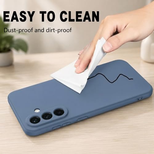 Image of Back Cover Compatible with Samsung Galaxy A57 5G | Full Camera Protection | Premium Liquid Silicon Case | Flexible Bumper Case for Samsung Galaxy A57 5G (Blue)