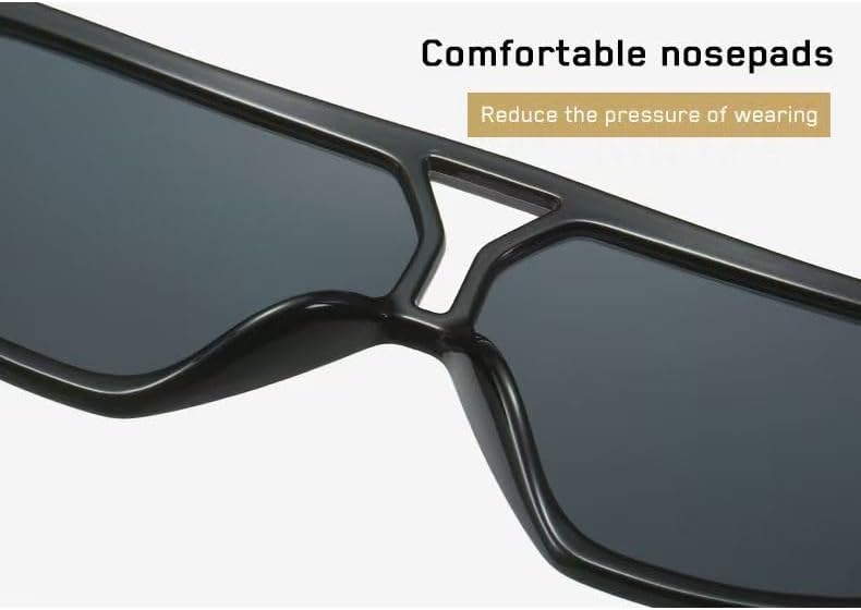 Siming Oversized Square Aviator Sunglasses, Retro Fashion Eyewear, UV Protection, Available in Black and Tortoiseshell