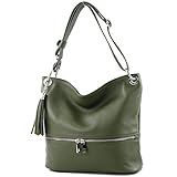 Maße der Tasche ca.: Länge 29 cm (am Boden gemessen) 34 cm (am Oberrand gemessen) x Breite 12 cm x Höhe 28 cm (Einfüllhöhe bis Reißverschluss ca. 25 cm) | Gurtlänge doppelt getragen ca.: 60 cm | Gurtlänge einfach verstellbar von ca.: 68 - 124 cm | Gewicht ca.: 630 g | modamoda de ist eine eingetragene Marke.