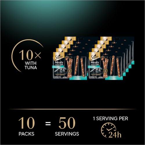 image for Sheba Meaty Tender Sticks Soft Cat Treats Tuna Flavor, 0.14 oz., 5 Sti