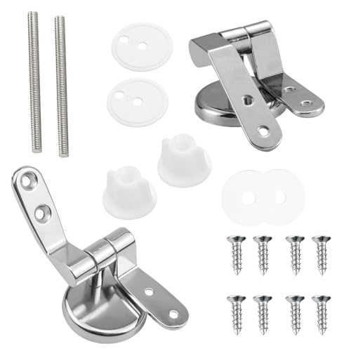 Toilet Seat Fittings Replacement Kit Zinc Alloy Adjustable Top Fix Toilet Seat Fittings Rust-Resistant and Easy to Install