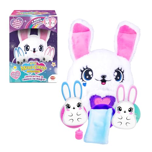 Bizak Mamá Conejo y Sus Mini Bebés Sorpresa – Peluche Interactivo con Sonidos y Mini Conejitos, +3 años, (64161001)