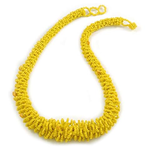 Collier en perles de verre jaune Avalaya Cover